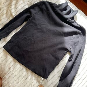 NWT Reformation Davy cropped black turtleneck long sleeve ribbed tee